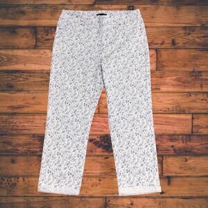 Mario Serrani Italy Women's Pants Size MEDIUM Ladies Roll Cuff Capri Floral NWOT